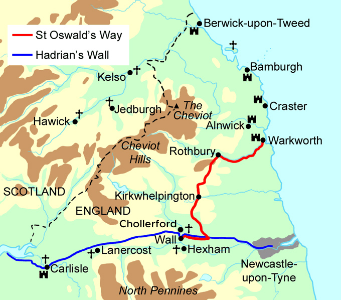 St Oswald's Way - Countryside section map